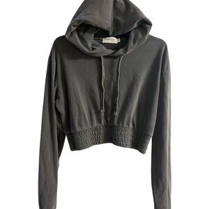 TALENTLESS Charcoal Cropped Hoodie Large